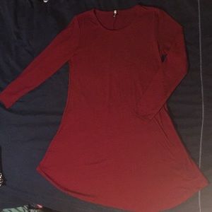 Dark Red Long Sleeve Dress Large